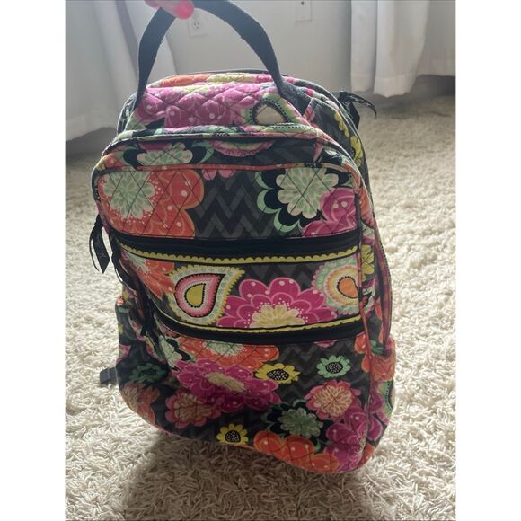 Vera Bradley Quilted Campus Backpack Ziggy Zinnia Pattern (Ret) Multi Cotton EUC - Picture 2 of 16